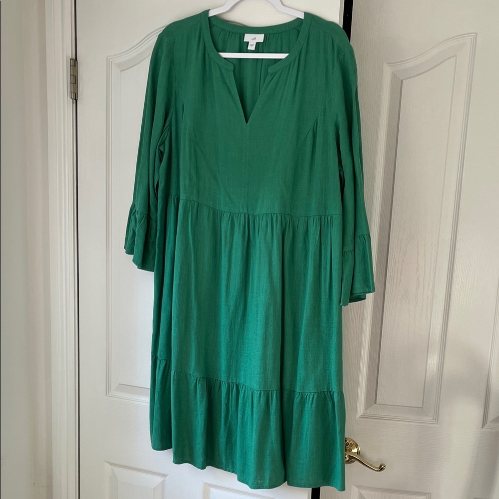 Green V-Neck Women's Dress from J Jill
